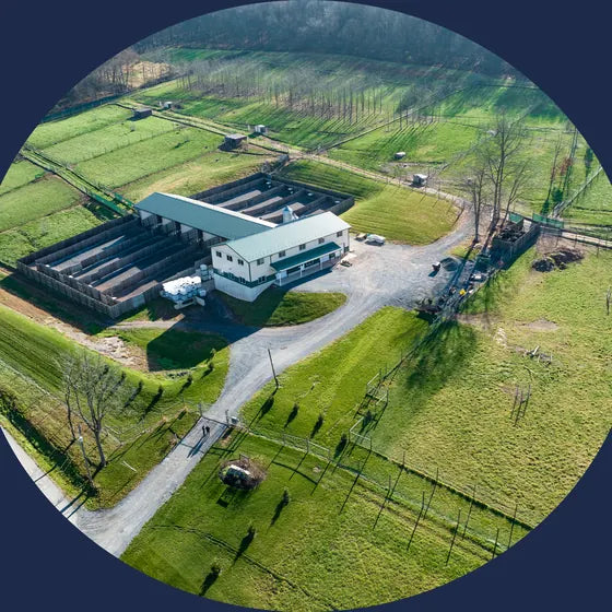 Aerial view of the second whitetail farm and collection facility